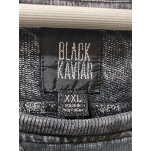 Black Kaviar Men's Sweatshirt XXL Distressed Punk Black Grunge Gothic Steampunk - Picture 3 of 10